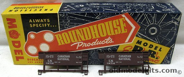Roundhouse-Model Die Casting 1/87 21' Hopper Mine Ore Car  - Canadian National - Metal HO Craftsman Kit with Sprung Metal Trucks, H152 plastic model kit